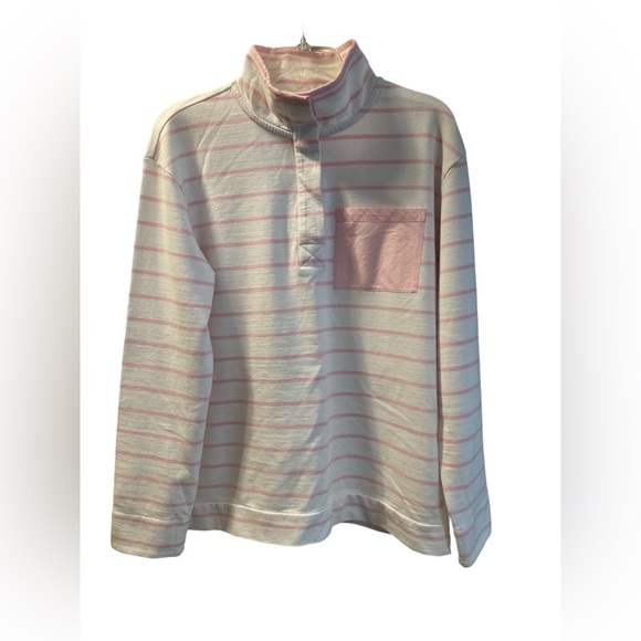 crown & ivy Striped mock neck Pullover Sweatshirt. Size Small. - Picture 3 of 14